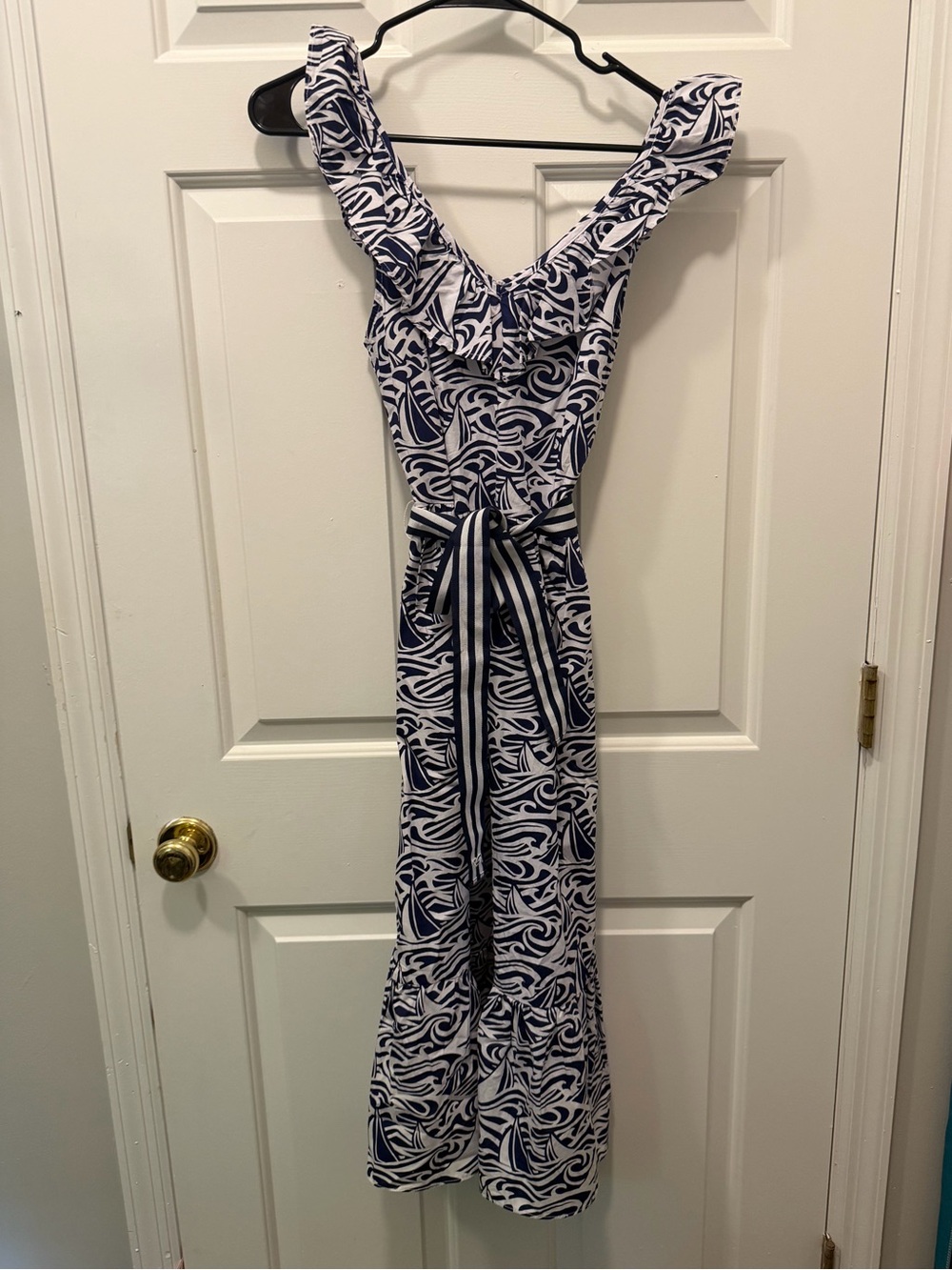 Vineyard Vines Navy and White Printed Jumpsuit